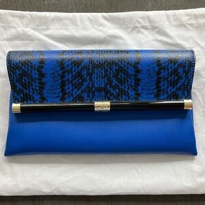 Diane Von Furstenberg (DVF) 440 Envelope Blue Python Clutch Excellent condition